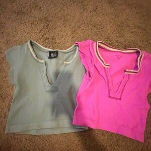 2 urban outfitters top pink and green